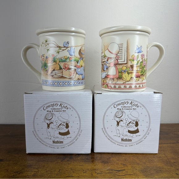 Watkin's Other - Vintage Watkins Country Kids Collectors Mugs "Dads Are Best" & "Moms Are Special